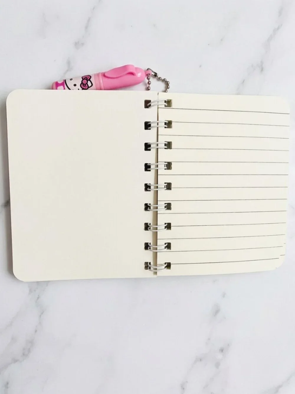MINI Hello Kitty Spiral Journal Notepad & Keychain Ballpoint Pen Set, Stationery